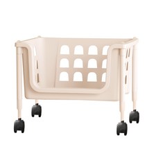 보노하우스 이동식 바퀴형 1단 오픈스텝 바스켓, 아이보리, 1개