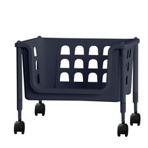 보노하우스 이동식 바퀴형 1단 오픈스텝 바스켓, 네이비, 1개