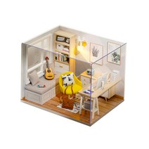 스터디룸 하우스 미니어처 DIY 키트 + 아크릴케이스, 혼합색상