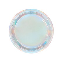메탈릭 파티접시 홀로그램 실버 18cm, 30개입, 1개