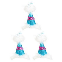 깃털 생일고깔머리띠, 블루, 3개