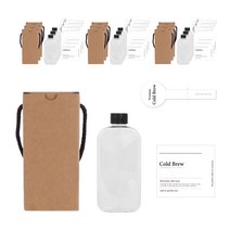 일반검정캡 납작페트 공병 300ml + 클래식 콜드브루 스티커 2종 세트, 10세트