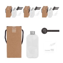 알루미늄실버캡 납작페트 공병 250ml + LB11 스티커 3종 세트, 10세트