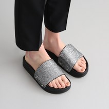 단골언니 여성용 반짝반짝 글리터 소프트 통굽 쿠우 슬리퍼