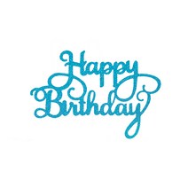 파티팡 케이크토퍼 생일데코픽 캘리그래피, 블루, 10개
