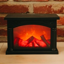 아스파시아 장작 벽난로 스타일 무드등, 블랙