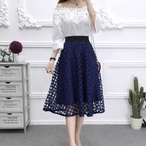 레이스 A라인 스커트