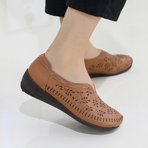제이슈 여성용 천연 양가죽 나날 수제 슬립온