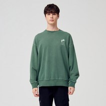 모즈모즈 찰리베이비 자수 피그먼트 오버핏 빅사이즈 맨투맨