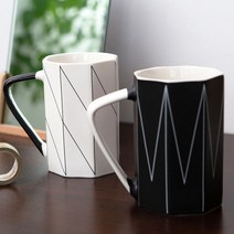 레겐보겐 예그리나 라인 머그컵 400ml 2종 세트, 블랙, 화이트, 1세트