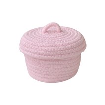 더플로우컴퍼니 귀여운 도토리 뚜껑 패브릭 바구니, 핑크, 1개