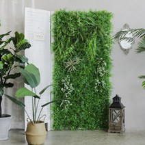 미스모네 플랜트월 수직 정원 인테리어 테라리움 인조 식물벽, 그린