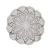 미스모네 세레나 원형 크로쉐 테이블 받침, 베이지, 지름 35cm