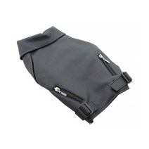 알럽펫 반려동물 페이크 레더 자켓, 블랙