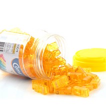 컴스 RJ45 모듈라 플러그 8P8C 컬러 커넥터 100p, 옐로우, 1개