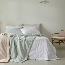 하프린넨 자수 스프레드, 민트