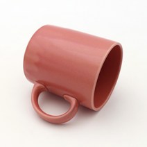 핸드메이드 도자기 통머그컵 400ml, 라이트코랄, 1개
