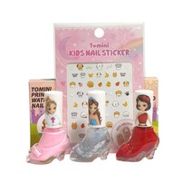 투미니 어린이 프린세스 수성 매니큐어   스티커 랜덤발송, AS세트(베이비핑크, 레드로즈, 트윙클실버), 1세트