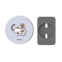 트라이코지 맥세이프 무선충전기 보호 커버 하드케이스, 냥이의하루_실뭉치, 1개