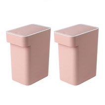 원터치 스퀘어 휴지통, 핑크, 2개