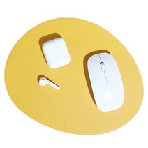 FENICE 조약돌 가죽 마우스 패드, YELLOW, 1개