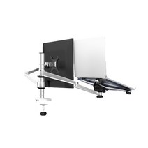 벤스 듀랄루민 데스크 멀티 마운트 시스템 듀얼암 노트북거치대 BDM-700X + 태블릿 홀더, 실버 앤 화이트(노트북거치대)