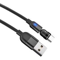 라온 3in1 마그네틱 고속충전 케이블 1m + 커넥터 3종, 블랙