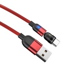 라온 3in1 마그네틱 고속충전 케이블 1m + 커넥터 3종, 레드