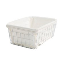 메탈 프레임 패브릭 바스켓, 화이트, 1개