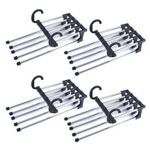슈와츠코리아 슬라이딩 5단 바지걸이, 블랙, 4개입