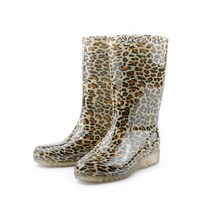 보생 K투명 여성 장화, 호피, 250