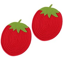 소품처럼 활용하는 귀염뽀짝 딸기 플레이스매트 2p, 레드