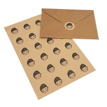 룩아트 꾸니니 스티커 육군 큰원형 크라프트, 혼합색상, 1개