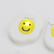 바이담수미 강아지 계란후라이 충전식 LED 하네스, 후라이스마일(화이트)