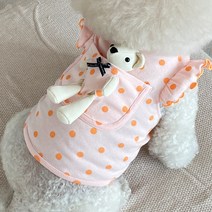 바이담수미 도트어부바 강아지 티셔츠, 핑크
