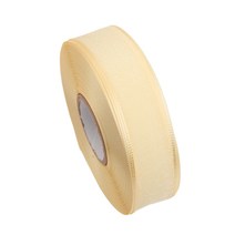포장넷 오간디 리본끈 펄샤인 15mm, 연노랑, 45m