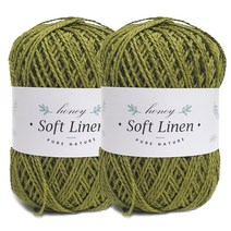 니뜨 소프트 린넨 뜨개실 70g x 2p, 312 올리브