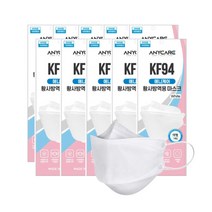 애니케어 황사방역용 마스크 대형 KF94 화이트, 1개입, 100개
