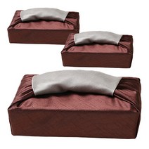 통샵 실크 겹 보자기 80 x 80 cm, 106 브라운 + 아이보리, 3개