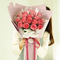 앨리플라워 조화 비누 장미 돈 꽃다발 20송이, 핑크