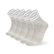 케이스위스 남성용 심플 스트라이프 중목양말 5p, 그레이