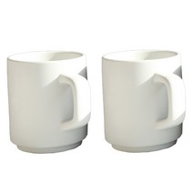 레인보우 파스텔 무광 머그잔 350ml, 화이트, 2개