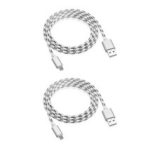 코쿼드 고속충전 롱케이블 USB Micro5핀 2p, 3m, 실버