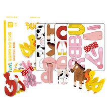 펀트 꿀꿀꽥꽥 농장 친구들 영어 글자블럭, 혼합색상