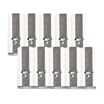 송월타월 스누피 멜로우 스트라이프 세면타월 170g 30수 코마사, 그레이, 10개