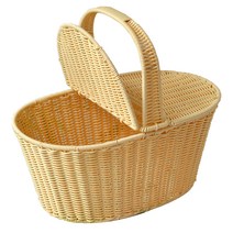 마켓플랜 라탄 피크닉 바구니 베이지 대형, 1개