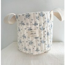 수납 누빔 바구니, 화원꽃블루, 1개