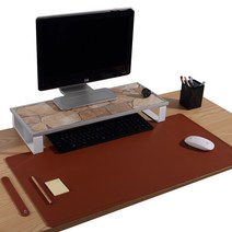 다니카 가죽 와이드 데스크 매트 KM-1000 800 x 330 mm, 브라운, 1개