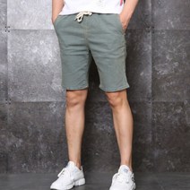 팬츠하우스 남성용 여름 원워싱 스트랩 밴딩 5부 워싱 청반바지