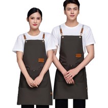 딩동펫 배색고리 미용 앞치마, 카키, 1개